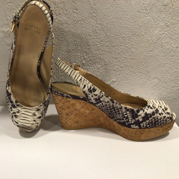 Stuart Weitzman Jean Peep Toe Wedge Sandal - Picture 2 of 13